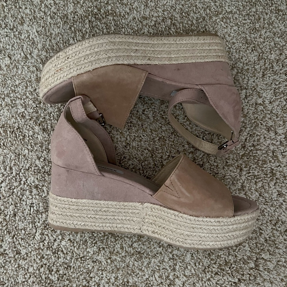 Steve Madden Faux Suede Wedge Heel Sandals size 10